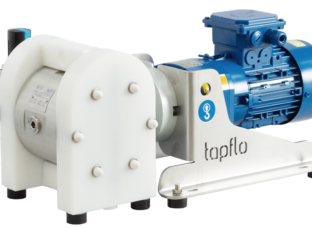 Elektrische Membranpumpe TE50 von Tapflo in der Kunststoffausführung.