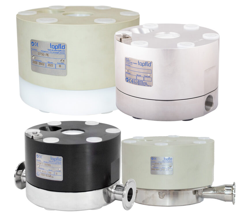 Vier verschiedene aktive Pulsationsdämpfer von Tapflo.