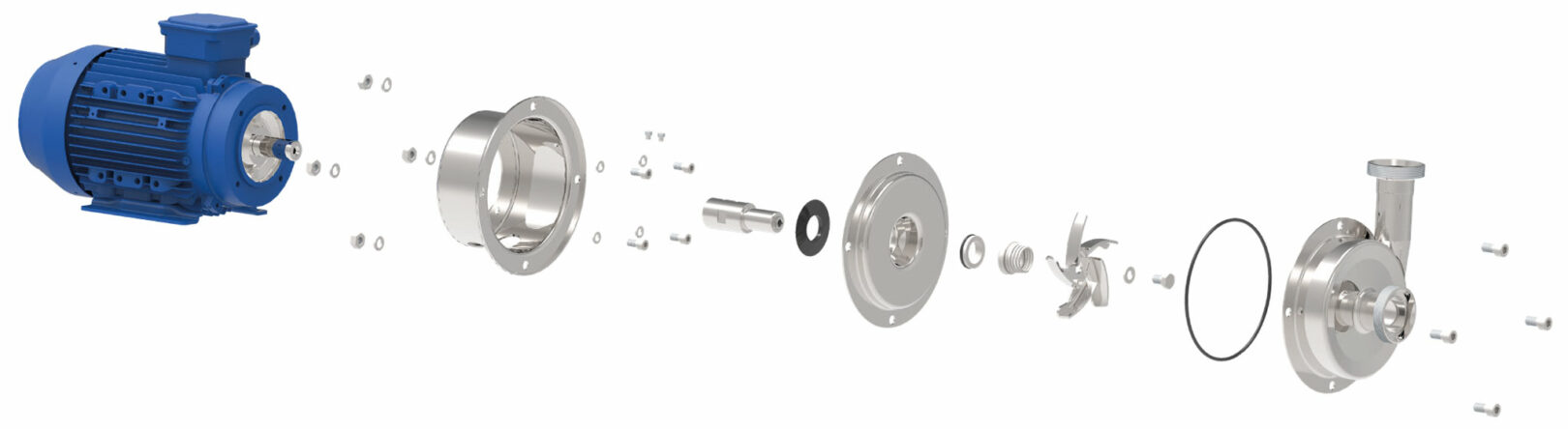 Die Zusammensetzung der hygienischen Kreiselpumpe CTH auf einen Blick.