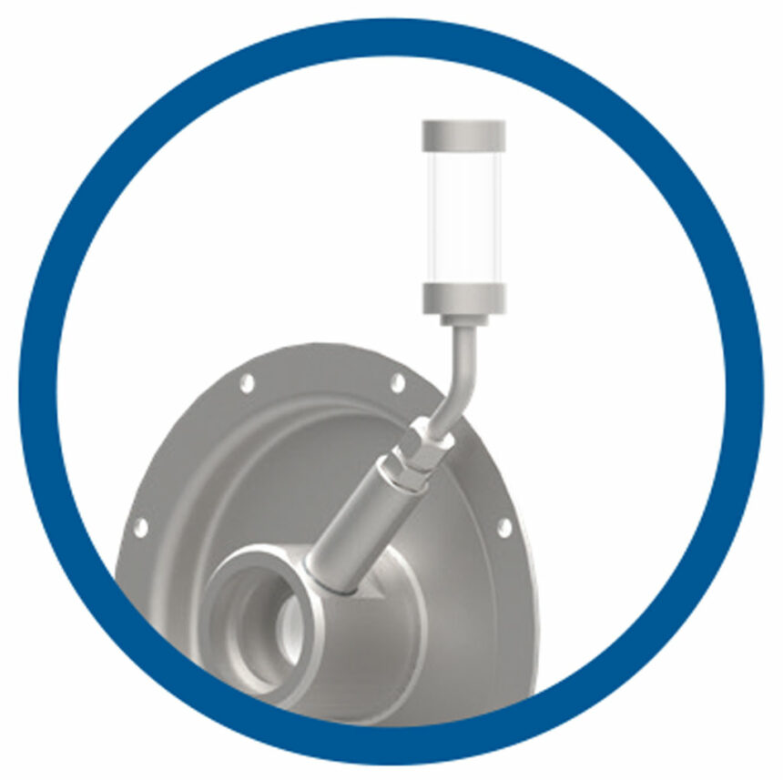 Geschmierte Gleitringdichtung für eine industrielle Kreiselpumpe.