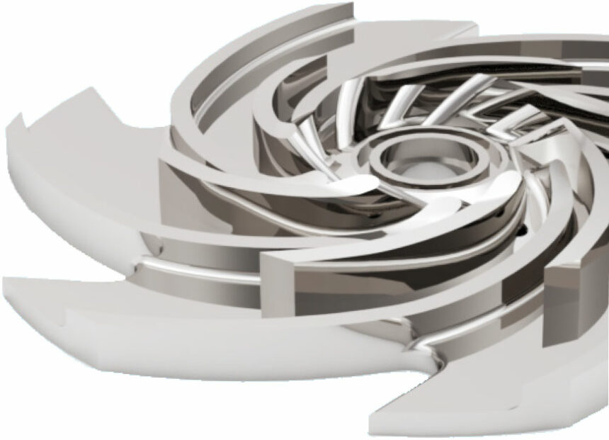 CTX Laufrad Offenes Laufrad der CXT Hochleistungs-Kreiselpumpe aus Edelstahl.