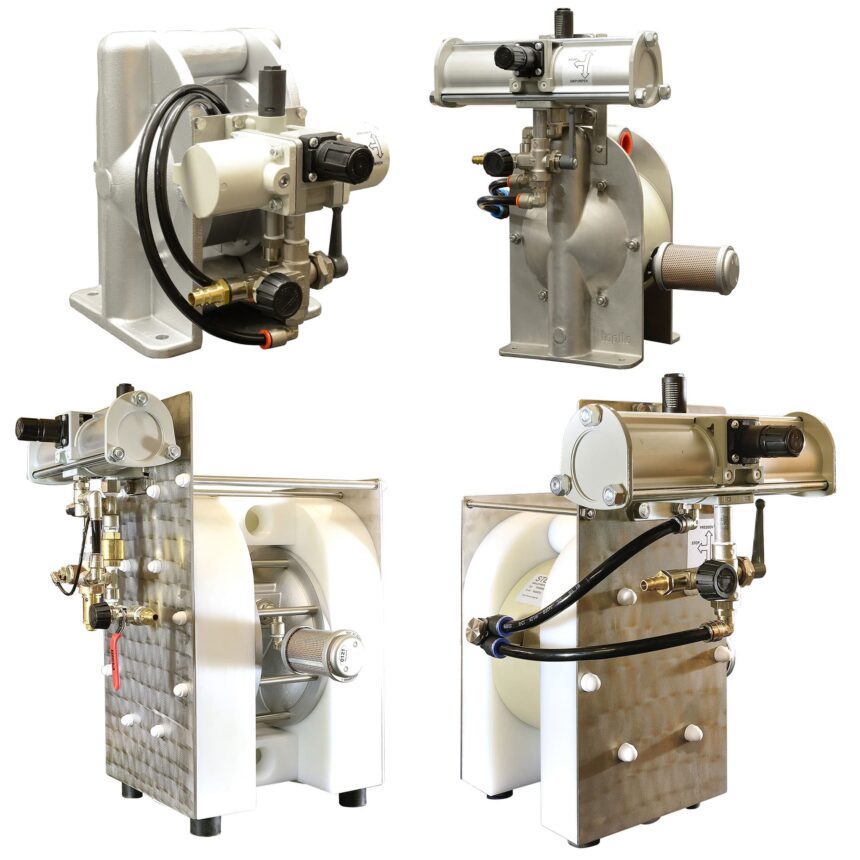 Filterpressenpumpen in vier verschiedenen Ausführungen.