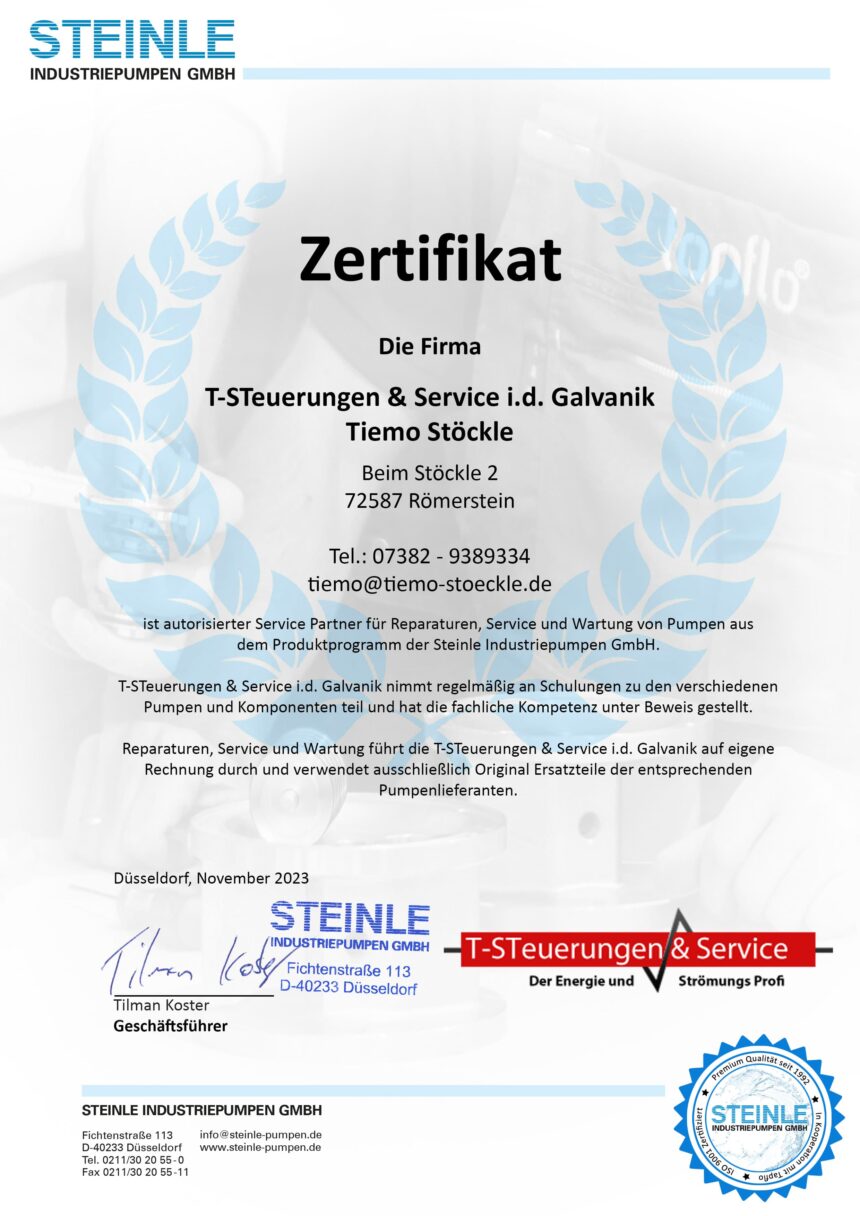 Partnerzertifikat T-STeuerungen 2023