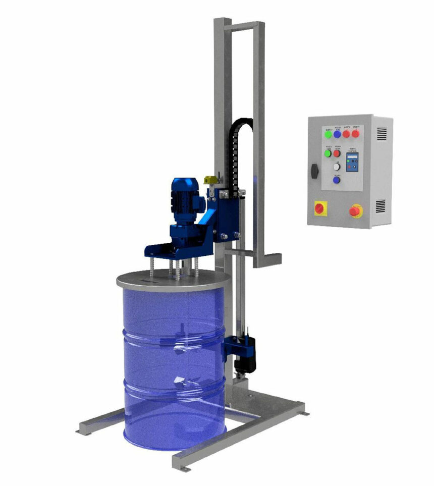 Fass-Mischstation mit Steuertafel
